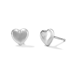 7mm Heart Studs in Sterling Silver