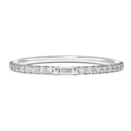 1/5 CT.T.W. Baguette-Cut Lab-Grown Diamond Stackable Band in Sterling Silver