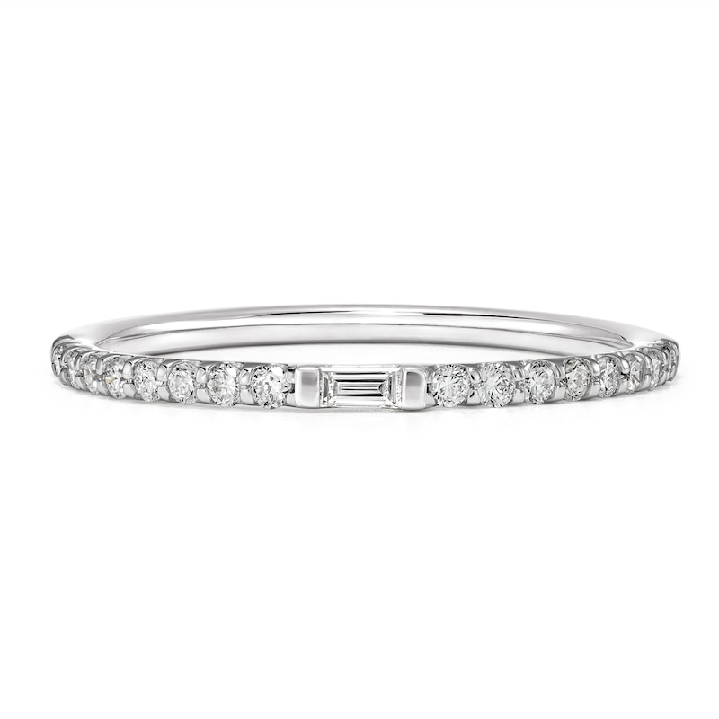 Main Image 1 of 1/5 CT.T.W. Baguette-Cut Lab-Grown Diamond Stackable Band in Sterling Silver