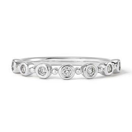 1/8 CT. T.W. Lab-Grown Diamond Bevel-Set Stackable Band in Sterling Silver