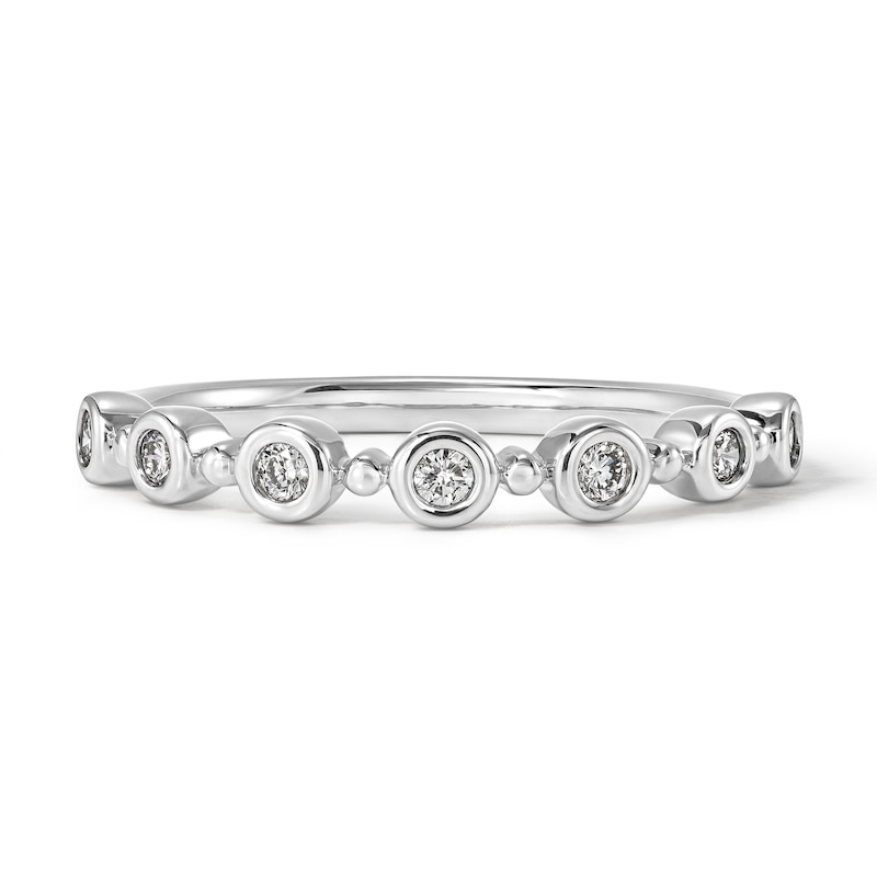 Main Image 1 of 1/8 CT. T.W. Lab-Grown Diamond Bevel-Set Stackable Band in Sterling Silver