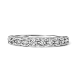 1/6 CT. T.W. Lab-Grown Diamond Milligrain Stackable Band in Sterling Silver