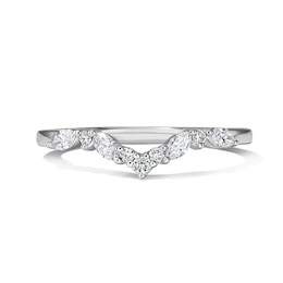 1/5 CT. T.W. Marquise-Cut Lab-Grown Diamond Contour Band in 10K White Gold (F/VS2)