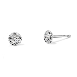 1/4 CT. T.W. Lab-Grown Diamond Solitaire Earrings in Sterling Silver (F/SI2)