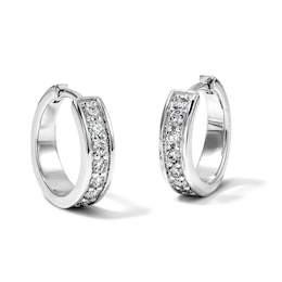 1/2 CT. T.W. Lab-Grown Diamond Linear Hoops n Sterling Silver