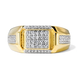 1/2 CT. T.W. Diamond Square Cluster Ring in 10K Gold