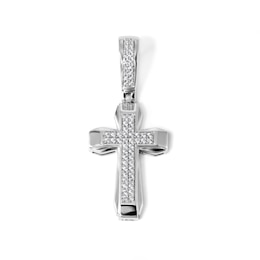 1/4 CT. T.W. Diamond Cross Necklace Charm in Sterling Silver