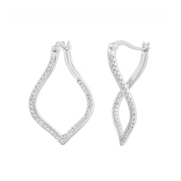 EFFY™ Collection 1/5 CT. T.W. Diamond Twist Earrings in 14K White Gold (I/I1)
