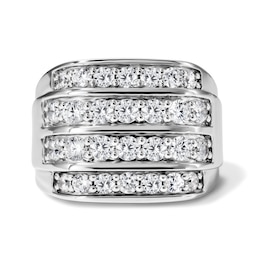 2 CT. T.W. Lab-Grown Diamond Four-Row Ring in Sterling Silver (F/SI2)