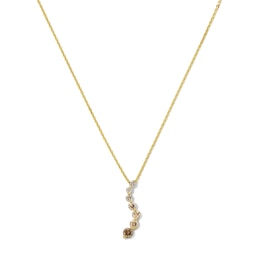 1/2 CT. T.W. Brown, Champagne and White Diamond Ombré Journey Necklace in 10K Gold - 18"