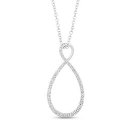 EFFY™ Collection 1/5 CT. T.W. Diamond Twist Necklace in 14K White Gold - 18"