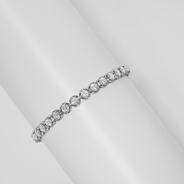 10 CT. T.W. Lab-Grown Diamond Buttercup Tennis Bracelet in 10K White Gold (F/SI2) -  7"