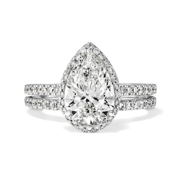 2-3/4 CT. T.W. Pear-Shaped Certified Lab-Grown Diamond Frame Bridal Set in 14K White Gold (F/VS2)