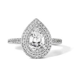 1-1/2 CT. T.W Pear-Shaped Diamond Double Frame Engagement Ring in 14K White Gold