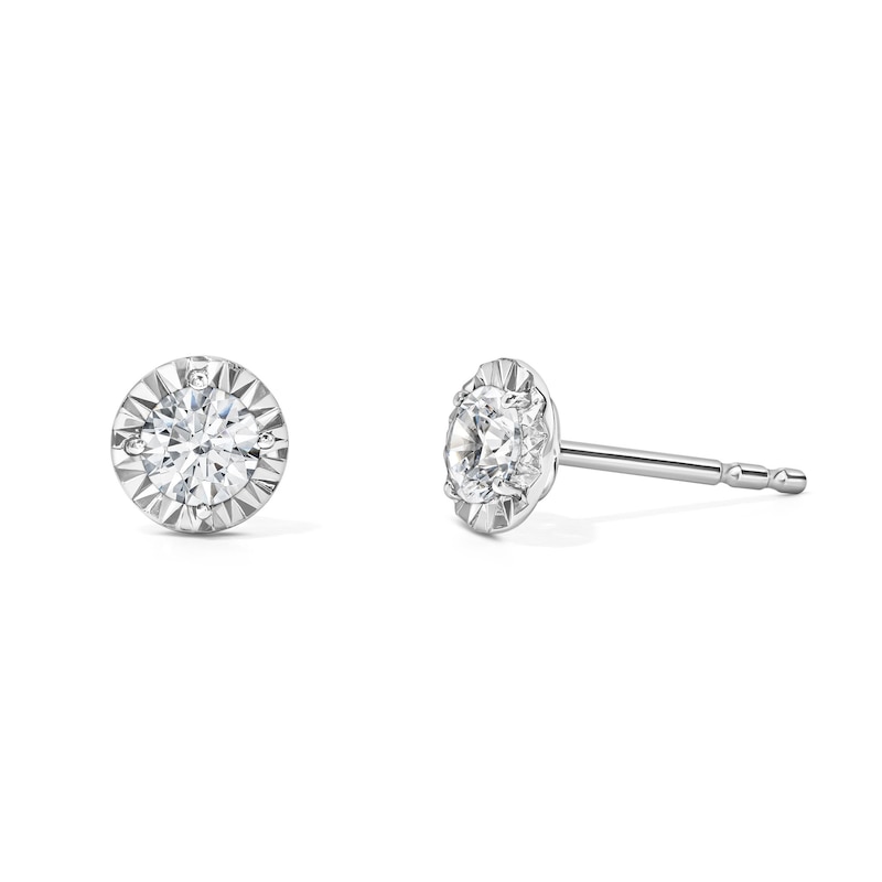 Main Image 1 of 1/2 CT. T.W. Certified Lab-Grown Diamond Solitaire Earrings in Sterling Silver (F/VS2)