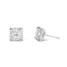 3 CT. T.W. Princess-Cut Certified Lab-Grown Diamond Solitaire Earrings in Sterling Silver (F/VS2)