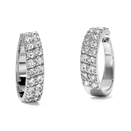 6 CT. T.W. Lab-Grown Diamon Double Row Hoops in Sterling Silver (F/VS2)