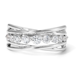 1/2 CT. T.W. Lab-Grown Diamond Crossover Ring in Sterling Silver (F/VS2)