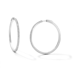 Lab-Created Sapphire Hoops in Sterling Silver