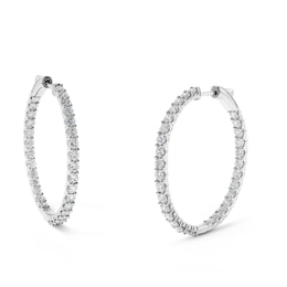 3 CT. T.W. Lab-Grown Diamond Inside-Out Hoops in 10K White Gold (F/VS2)