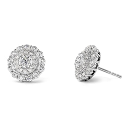 1-1/2 CT. T.W. Lab-Grown Diamond Double Frame Stud Earrings in Sterling Silver (F/SI2)