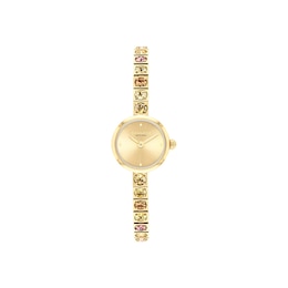 Ladies' Coach Iris Gold-Tone Stainless Steel Watch with Multicolor Crystal Accents (Model: 14504723)