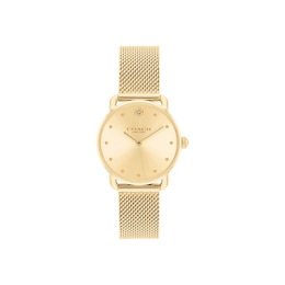Ladies' Coach Elliot Gold-Tone Stainless Steel Watch with Crystal Accents (Model: 14504680)