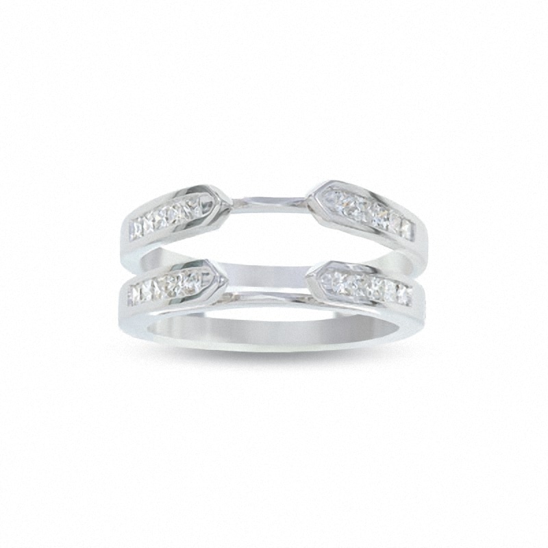 Main Image 1 of Previously Owned - 1/2 CT. T.W. Square-Cut Diamond Solitaire Enhancer in 14K White Gold