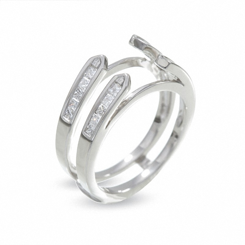 Main Image 2 of Previously Owned - 1/2 CT. T.W. Square-Cut Diamond Solitaire Enhancer in 14K White Gold