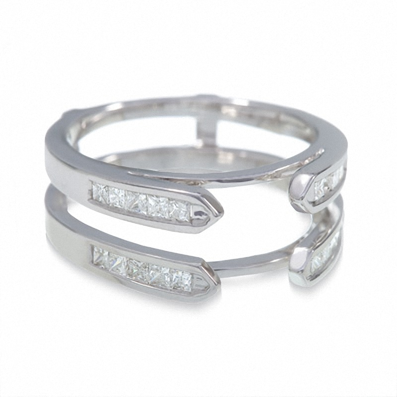 Main Image 3 of Previously Owned - 1/2 CT. T.W. Square-Cut Diamond Solitaire Enhancer in 14K White Gold