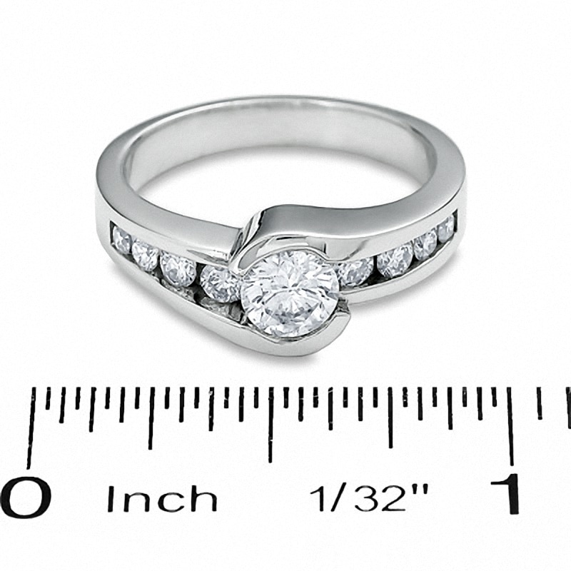 Previously Owned - 1 CT. T.W. Diamond Bezel Set Engagement Ring in 14K White Gold