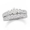 Thumbnail Image 0 of Previously Owned - 1-1/2 CT. T.W. Diamond Channel Three Stone Bridal Set in 14K White Gold