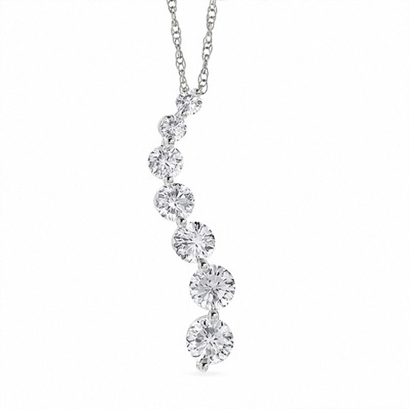 Main Image 1 of Previously Owned - 1/2 CT. T.W. Celebration Diamond® Journey Pendant in 18K White Gold