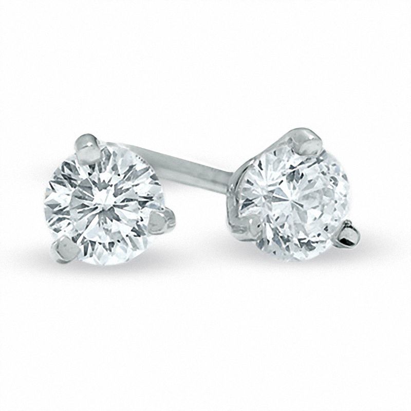 Previously Owned - 1/3 CT. T.W. Celebration Diamond® Solitaire Stud Earrings in 18K White Gold