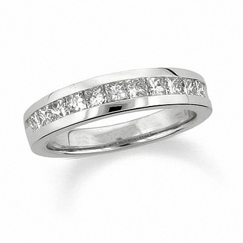 Main Image 1 of Previously Owned - 1/2 CT. T.W. Princess-Cut Diamond Wedding Band in 14K White Gold