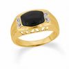 Thumbnail Image 0 of Previously Owned - Men's Onyx "Dad" Ring in 10K Gold with Diamond Accents
