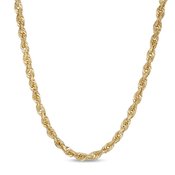 Previously Owned - 4.0mm Diamond-Cut Glitter Rope Chain Necklace in 10K Gold - 22" Previously Owned - 4.0mm Diamond-Cut Glitter Rope Chain Necklace in 10K Gold - 22"