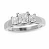 Thumbnail Image 1 of Previously Owned - 1 CT. T.W. Princess Cut Diamond Three Stone Ring in 14K White Gold