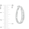 Thumbnail Image 2 of Previously Owned - 1/2 CT. T.W. Channel-Set Diamond Oval Hoop Earrings in 14K White Gold