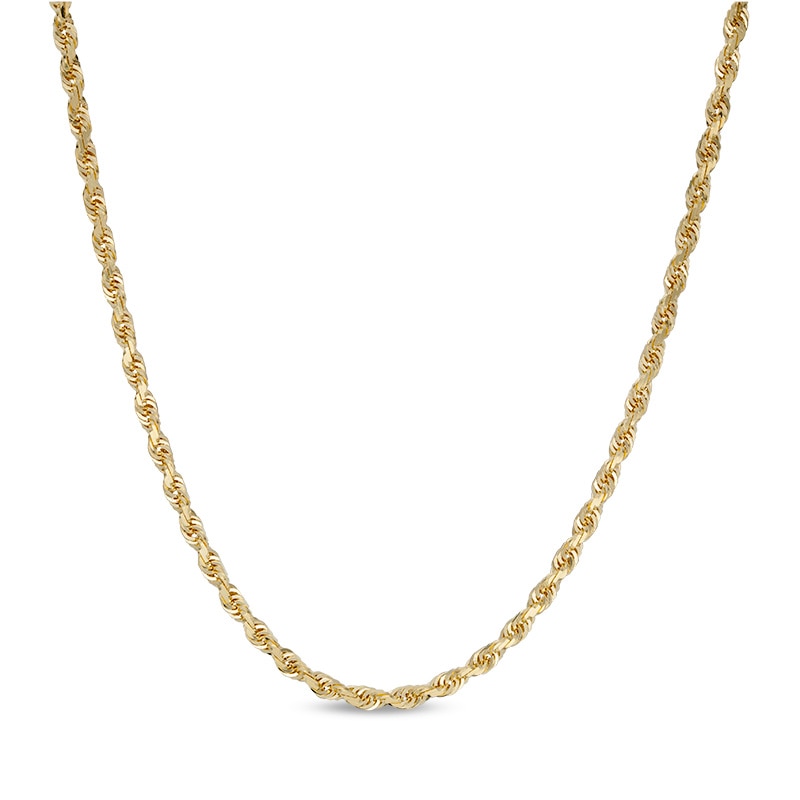 Main Image 1 of Previously Owned - 3.0mm Diamond-Cut Rope Chain Necklace in 10K Gold - 22"