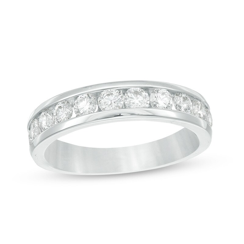 Main Image 1 of Previously Owned - 1 CT. T.W. Diamond Channel Band in 14K White Gold