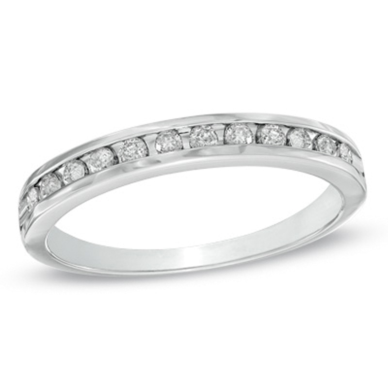 Main Image 1 of Previously Owned - 1/4 CT. T.W. Diamond Channel Band in 10K White Gold