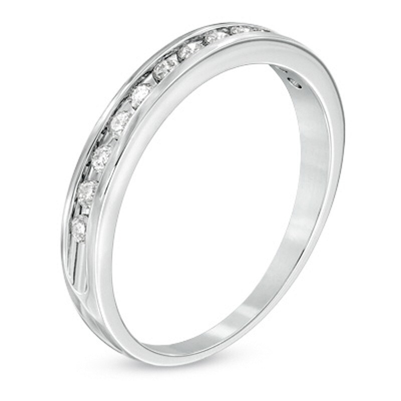 Main Image 2 of Previously Owned - 1/4 CT. T.W. Diamond Channel Band in 10K White Gold