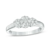 Thumbnail Image 1 of Previously Owned - 1/2 CT. T.W. Diamond Flower Ring in 14K White Gold