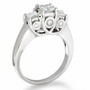 Previously Owned - 1-1/4 CT. T.W. Princess-Cut Diamond Three Stone Ring in 14K White Gold with Diamond Accents