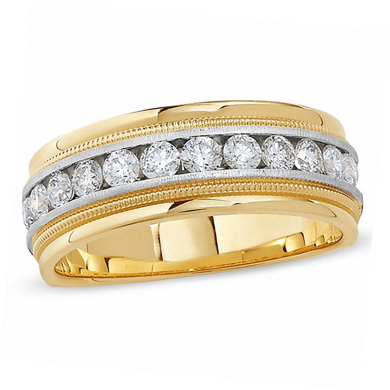 Main Image 1 of Previously Owned - Men's 1 CT. T.W. Diamond Milgrain Band in 14K Two-Tone Gold