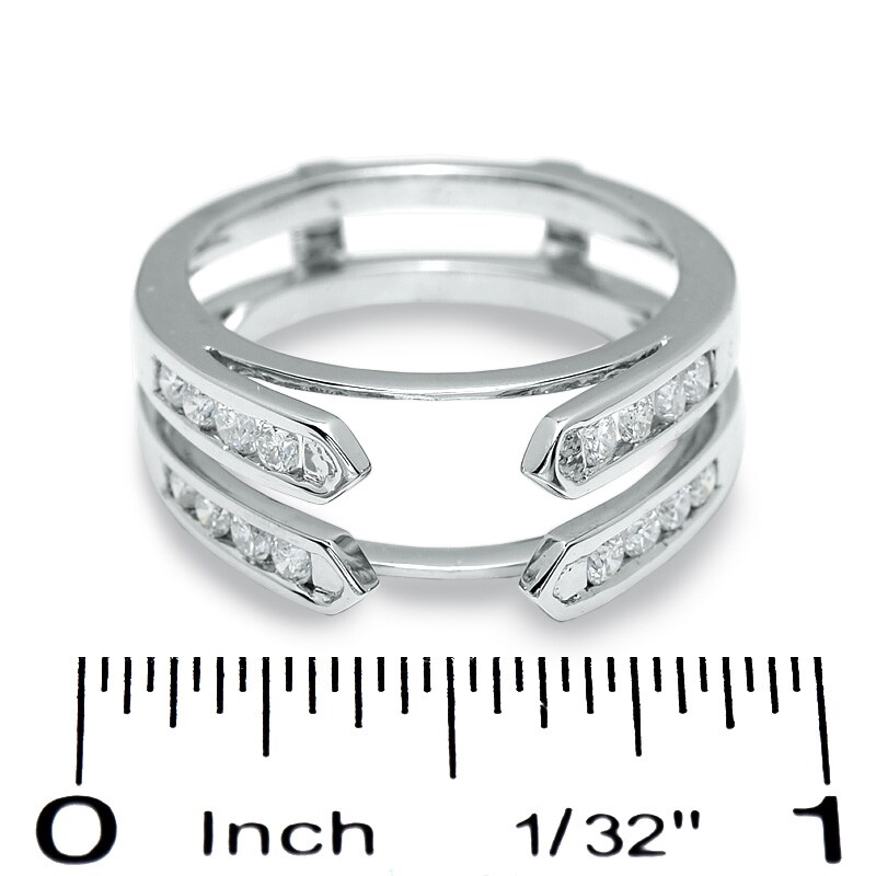 Main Image 2 of Previously Owned - 1/2 CT. T.W. Diamond Cathedral Ring Wrap in 14K White Gold