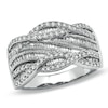 Thumbnail Image 1 of Previously Owned - 1/2 CT. T.W. Round and Baguette Diamond Swirl Band in 10K White Gold