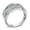 Thumbnail Image 2 of Previously Owned - 1/2 CT. T.W. Round and Baguette Diamond Swirl Band in 10K White Gold