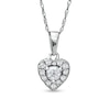 Thumbnail Image 1 of Previously Owned - 1/4 CT. T.W. Diamond Heart Frame Pendant in 10K White Gold